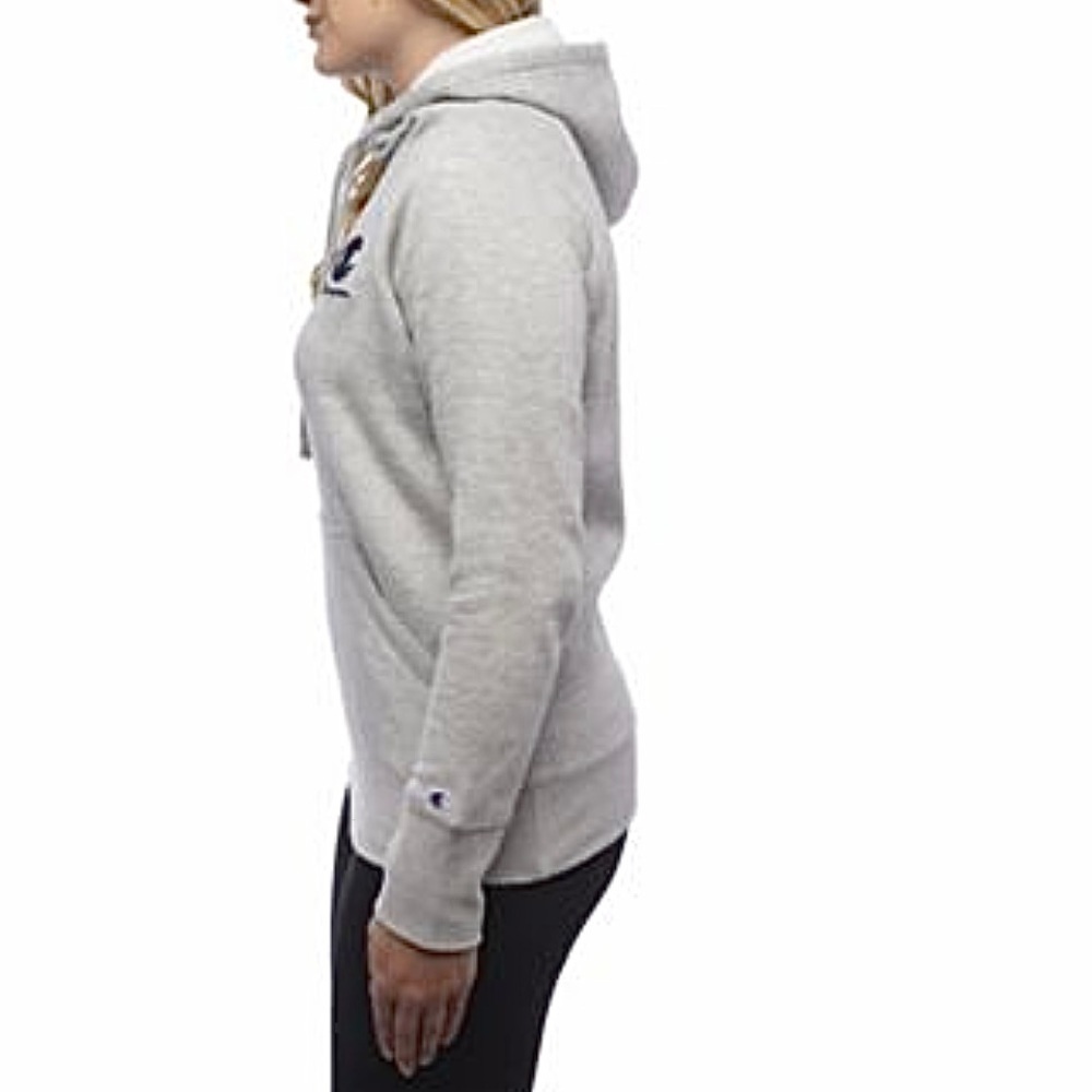 Champion Gray with Blue Logo Powerblend Hoodie - Picture 4 of 9